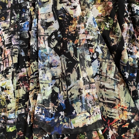 KOZAN Lagenlook Tiered Midi Skirt‎ Women Plus Size 2X Black Multicolor Lined - Picture 4 of 8